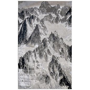 HomeRoots Rectangle Abstract Polyester Area Rug