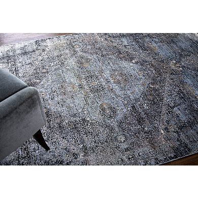 HomeRoots Rectangle Abstract Viscose Area Rug