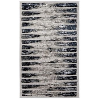 HomeRoots Rectangle Abstract Polyester Blend Area Rug
