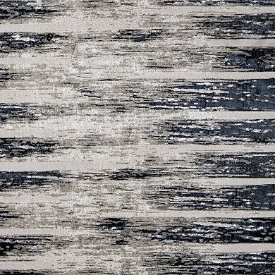 HomeRoots Rectangle Abstract Polyester Blend Area Rug