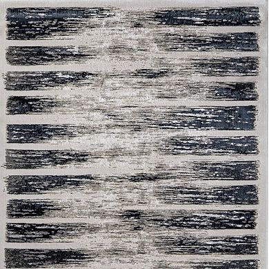 HomeRoots Rectangle Abstract Polyester Blend Area Rug