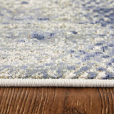 HomeRoots Rectangle Abstract Polyester Blend Area Rug