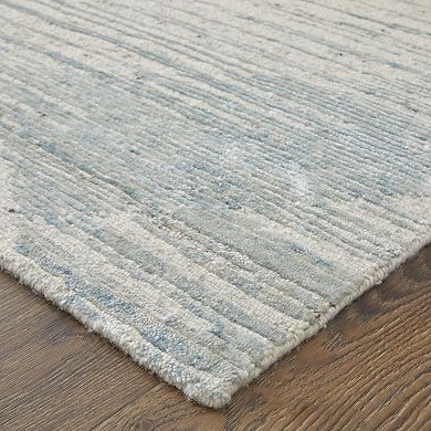 HomeRoots Rectangle Abstract Wool Blend Area Rug
