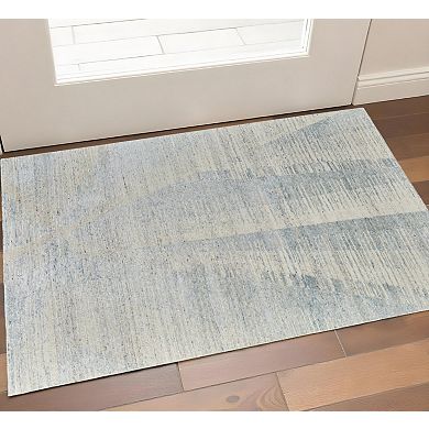 HomeRoots Rectangle Abstract Wool Blend Area Rug