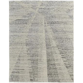 HomeRoots Rectangle Abstract Wool Blend Area Rug