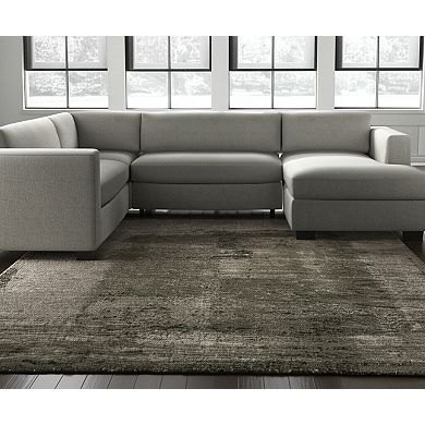 HomeRoots Rectangle Abstract Polypropylene Blend Area Rug