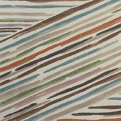 HomeRoots Rectangle Abstract Polypropylene Blend Area Rug