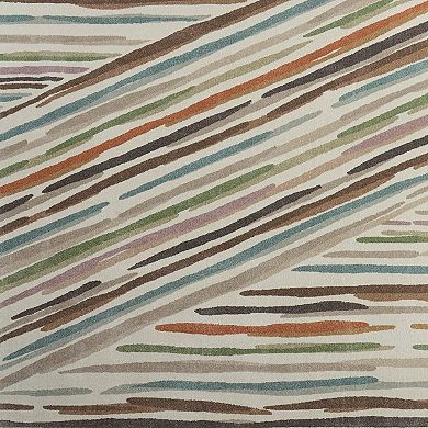 HomeRoots Rectangle Abstract Polypropylene Blend Area Rug