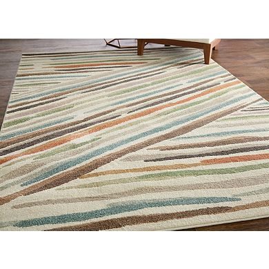 HomeRoots Rectangle Abstract Polypropylene Blend Area Rug