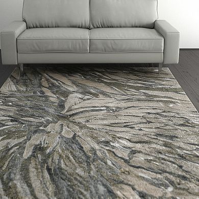 HomeRoots Rectangle Abstract Polypropylene Blend Area Rug