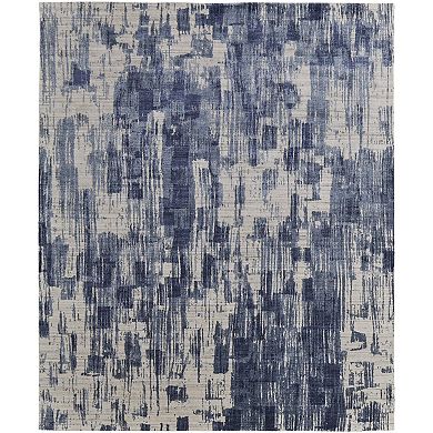 HomeRoots Rectangle Abstract Wool Blend Area Rug