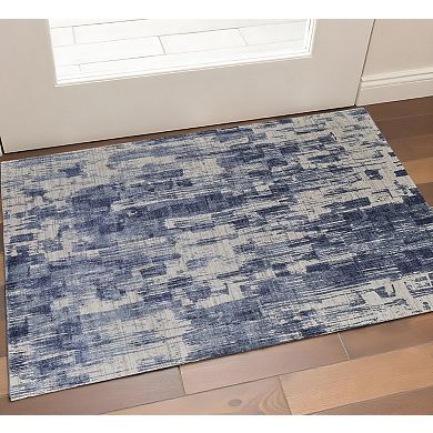 HomeRoots Rectangle Abstract Wool Blend Area Rug