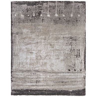 HomeRoots Rectangle Abstract Polypropylene Blend Area Rug