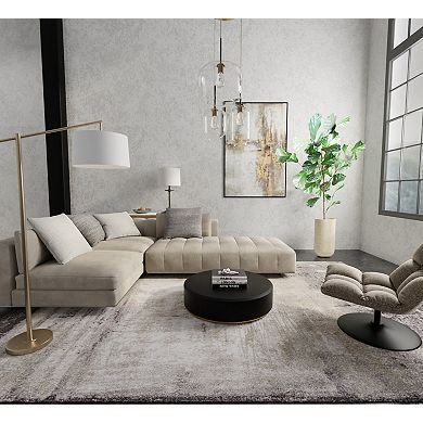HomeRoots Rectangle Abstract Polypropylene Blend Area Rug