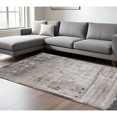 HomeRoots Rectangle Abstract Polypropylene Blend Area Rug