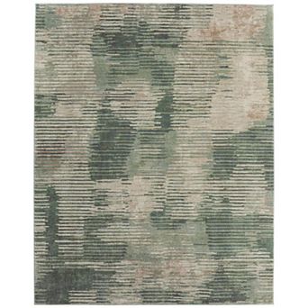 HomeRoots Rectangle Abstract Polypropylene Blend Area Rug
