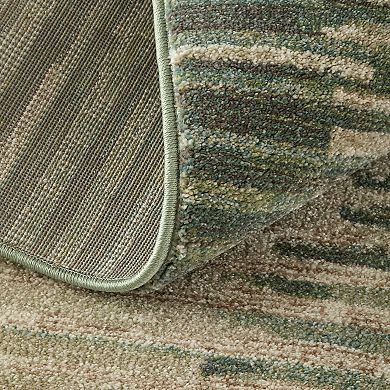 HomeRoots Rectangle Abstract Polypropylene Blend Area Rug