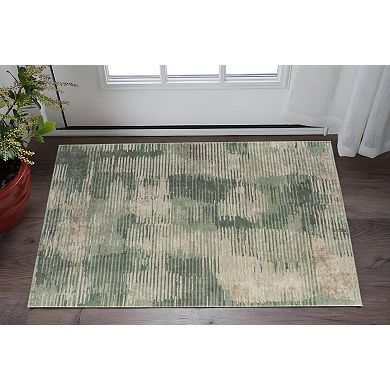HomeRoots Rectangle Abstract Polypropylene Blend Area Rug