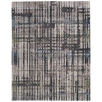 HomeRoots Rectangle Abstract Polypropylene Blend Area Rug
