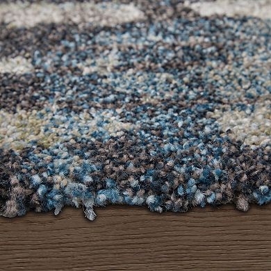 HomeRoots Rectangle Abstract Polypropylene Blend Area Rug