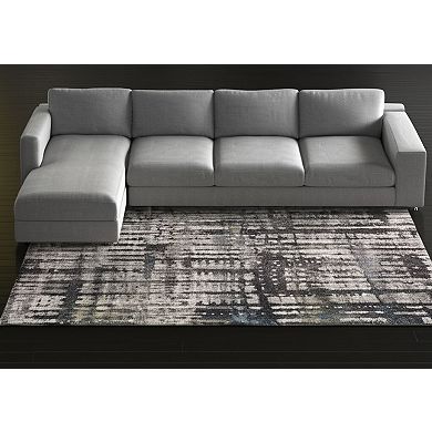 HomeRoots Rectangle Abstract Polypropylene Blend Area Rug