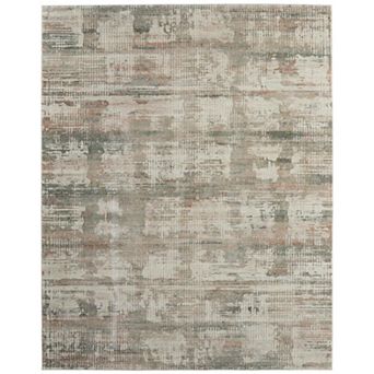 HomeRoots Rectangle Abstract Polypropylene Blend Area Rug