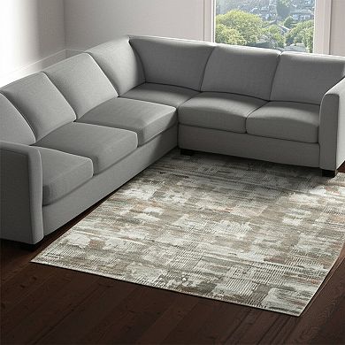 HomeRoots Rectangle Abstract Polypropylene Blend Area Rug