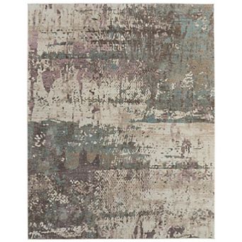 HomeRoots Rectangle Abstract Polypropylene Blend Area Rug