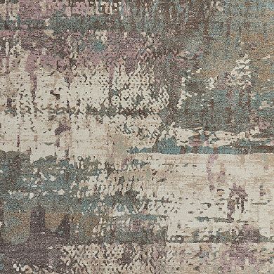 HomeRoots Rectangle Abstract Polypropylene Blend Area Rug