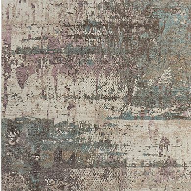 HomeRoots Rectangle Abstract Polypropylene Blend Area Rug