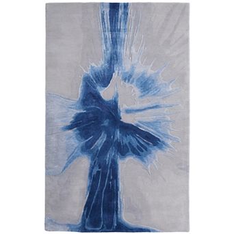 HomeRoots Rectangle Abstract Wool Blend Area Rug