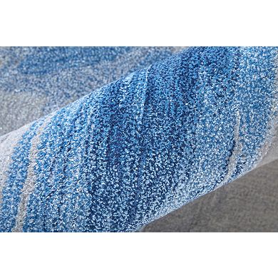 HomeRoots Rectangle Abstract Wool Blend Area Rug