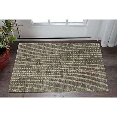 HomeRoots Rectangle Abstract Polypropylene Blend Area Rug