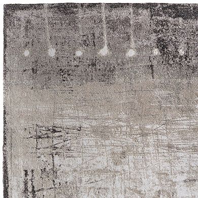 HomeRoots Rectangle Abstract Polypropylene Blend Area Rug