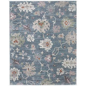 HomeRoots Rectangle Abstract Polypropylene Blend Area Rug