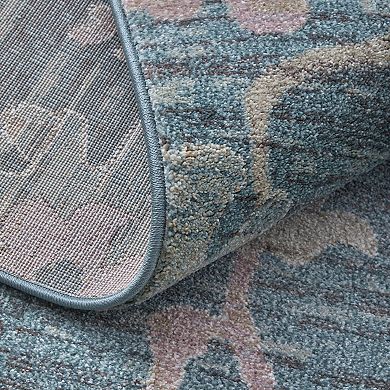 HomeRoots Rectangle Abstract Polypropylene Blend Area Rug
