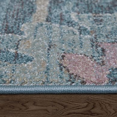 HomeRoots Rectangle Abstract Polypropylene Blend Area Rug