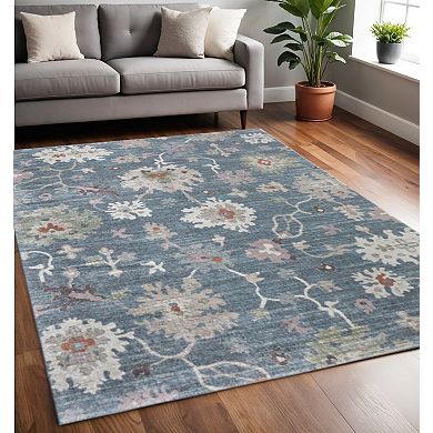 HomeRoots Rectangle Abstract Polypropylene Blend Area Rug