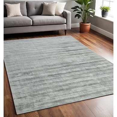 HomeRoots Rectangle Abstract Viscose Area Rug