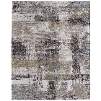 HomeRoots Rectangle Abstract Polypropylene Blend Area Rug