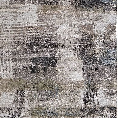 HomeRoots Rectangle Abstract Polypropylene Blend Area Rug