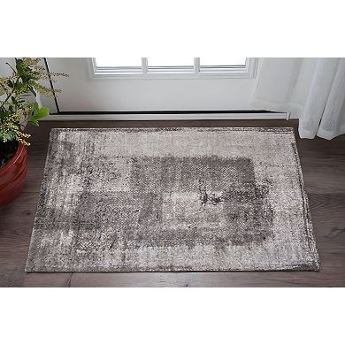 HomeRoots Rectangle Abstract Polypropylene Blend Area Rug