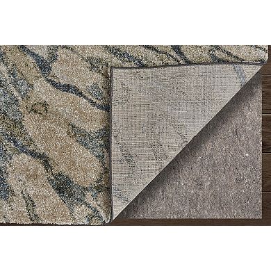 HomeRoots Rectangle Abstract Polypropylene Blend Area Rug