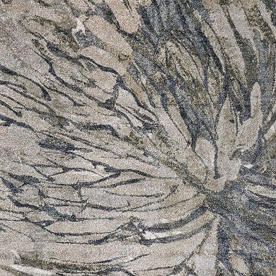 HomeRoots Rectangle Abstract Polypropylene Blend Area Rug