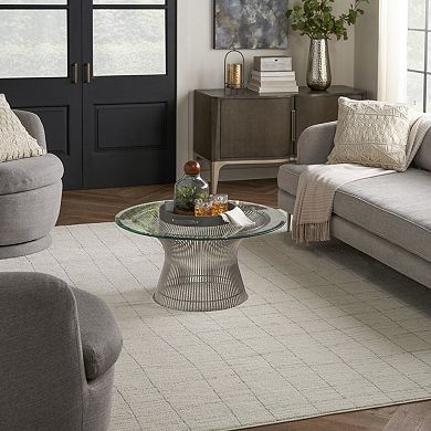 HomeRoots Rectangle Abstract Polypropylene, Polyester Area Rug