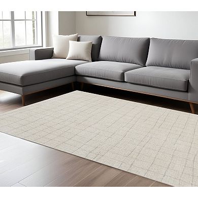 HomeRoots Rectangle Abstract Polypropylene, Polyester Area Rug