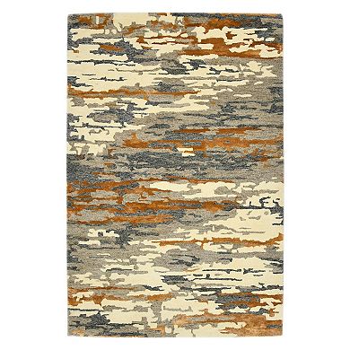 HomeRoots Rectangle Abstract Wool Area Rug