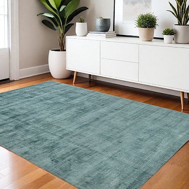 HomeRoots Rectangle Abstract Viscose Area Rug
