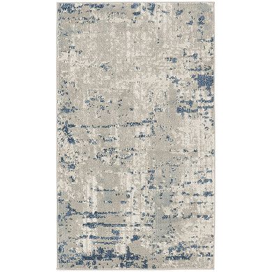 HomeRoots Rectangle Abstract Polypropylene, Polyester Area Rug