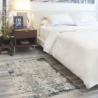 HomeRoots Rectangle Abstract Polypropylene, Polyester Area Rug